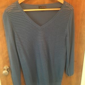 Slate Blue eyelet light weight Sweater